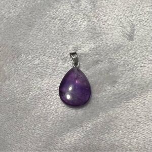Amethyst Teardrop Pendant Necklace
